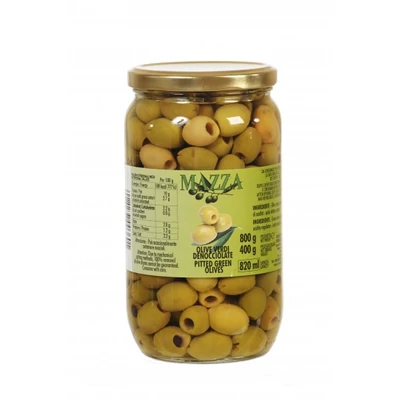 Zöld magozott olívabogyó. Green pitted, olives.