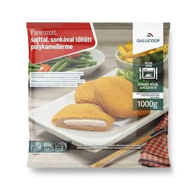 GALLICOOP Sajttal, sonkával töltött pulykamellérme 1000g